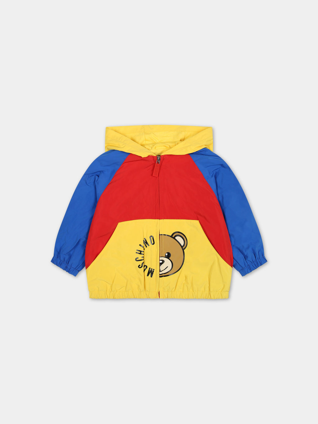 Multicolor windbreaker for baby boy with Teddy Bear